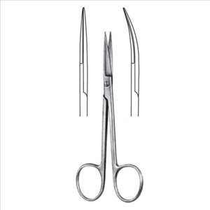 Scissors single use Iris 11.5cm Straight Steel Handle