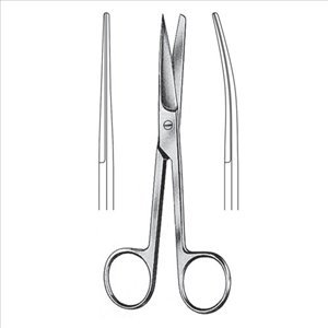 Scissors single use Dressing 13cm Sharp/Blunt/Metal Handle