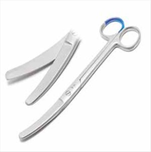 Sterile Single use Scissors umbilical cord curved sideways 13.5 cm with C