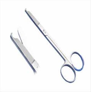 Sterile Single use Scissors 13 cm with suture hook