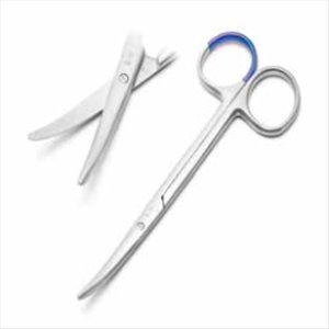 Sterile Single use Scissors Metzenbaum curved 11.5 cm with C