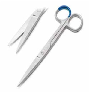 Sterile Single use Scissors straight 14 cm sharp/sharp with C