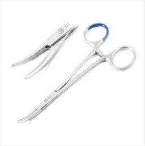 Sterile Single use Forceps Halsted Mosquito curved 12.5 cm with C