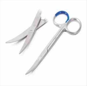 Sterile Single use Scissors Iris curved 11 cm with C