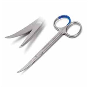 Sterile Single use Scissors Iris and ligature curved 11.5 cm with C