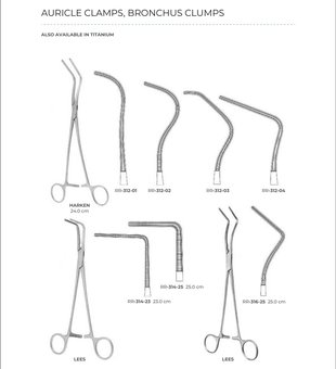 Auricle Clamps, Bronchus Clumps