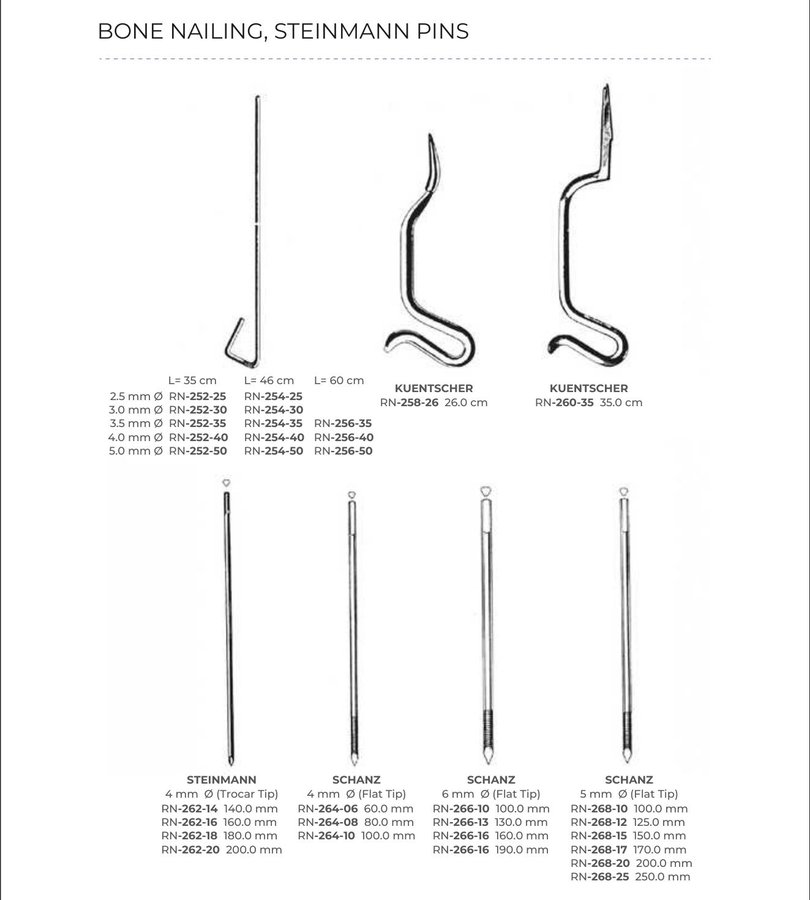 Bone Nailing, Steinmann Pins