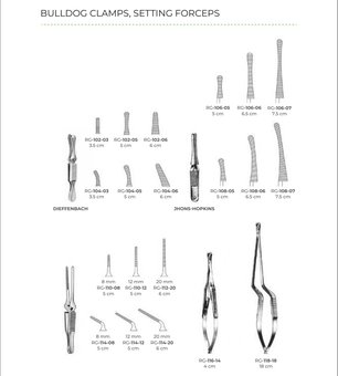 Bulldog Clamps, Setting Forceps