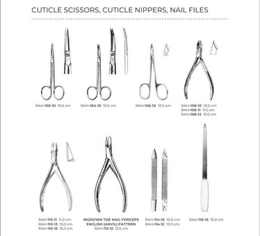 Cuticle Scissors, Cuticle Nippers, Nail Files