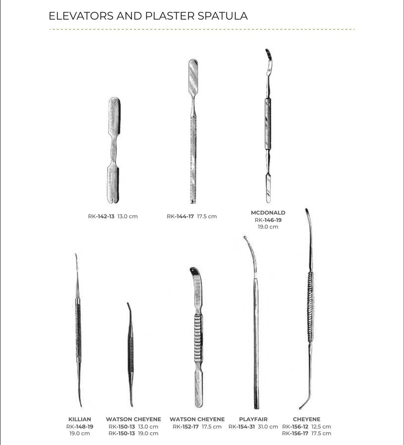 Elevators And Plaster Spatula