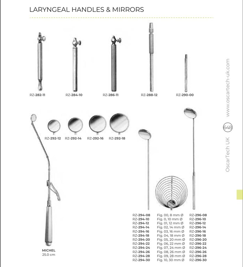 Laryngeal Handles & Mirrors