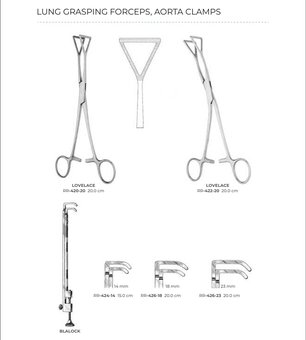 Lung Grasping Forceps, Aorta Clamps