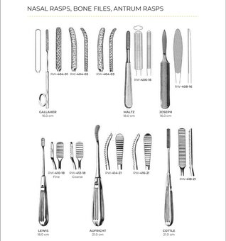Nasal Rasps, Bone Files, Antrum Rasps