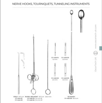 Nerve Hooks, Tourniquets, Tunneling Instruments