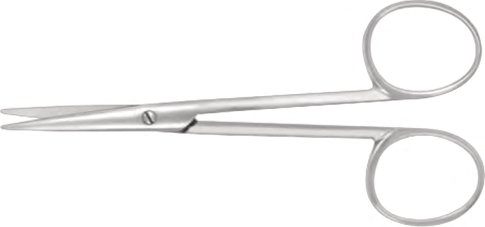 Knapp Strabismus Scissors,Curved, Blunt Tips 11cm