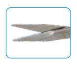 Westcott Type Scissors,Curved, Blade Length 6mm Flat Titanium Handle Double Action Stainless Steel Tips