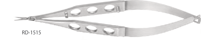 Capsulotomy Scissors, 7mm extra thin long blades, Sharp tips, Gills-Vannas, Angled forward