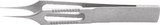 Hoskin Corneal Forceps straight, fine grooved tips
