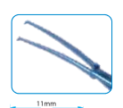 Inamura Round Handle Capsularhexis Forceps fo rScleral Tunnel Incision, Curved Shaft,Tipto Joint 11mm 45°Angled Tip,Cross Action 1.5mm Widtha tBox Joint, Titanium