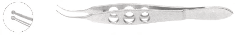 Buratto LASIK Flap Forceps , Dis cShaped,Serrated Jaws
