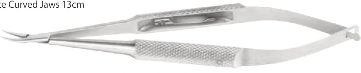 Barraquer Needle holder, Very Delicate Curved Jaws 13cm, with Lock