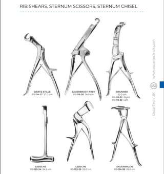 Rib Shears, Sternum Scissors, Sternum Chisel